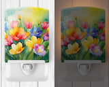 Freesias in Watercolor Ceramic Night Light