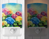 Hydrangeas in Watercolor Ceramic Night Light