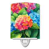 Hydrangeas in Watercolor Ceramic Night Light