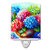 Hydrangeas in Watercolor Ceramic Night Light