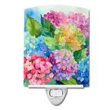 Hydrangeas in Watercolor Ceramic Night Light