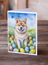 Akita Easter Egg Hunt Greeting Cards Pack of 8