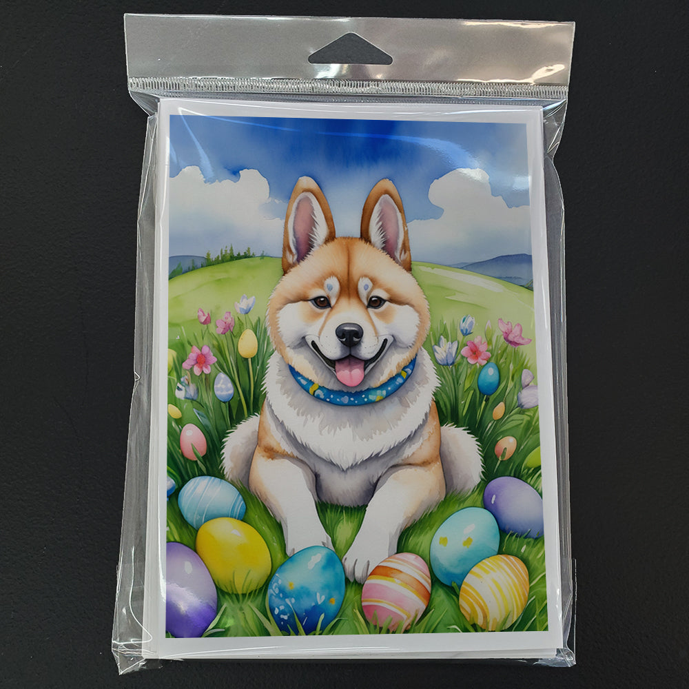 Akita Easter Egg Hunt Greeting Cards Pack of 8