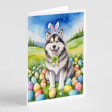 Alaskan Malamute Easter Egg Hunt Greeting Cards Pack of 8