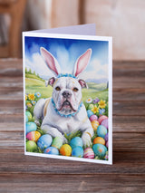 American Bulldog Easter Egg Hunt Greeting Cards Pack of 8