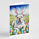 American Bulldog Easter Egg Hunt Greeting Cards Pack of 8