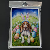 American English Coonhound Easter Egg Hunt Greeting Cards Pack of 8