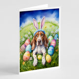 American English Coonhound Easter Egg Hunt Greeting Cards Pack of 8