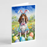 American English Coonhound Easter Egg Hunt Greeting Cards Pack of 8