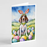 American English Coonhound Easter Egg Hunt Greeting Cards Pack of 8