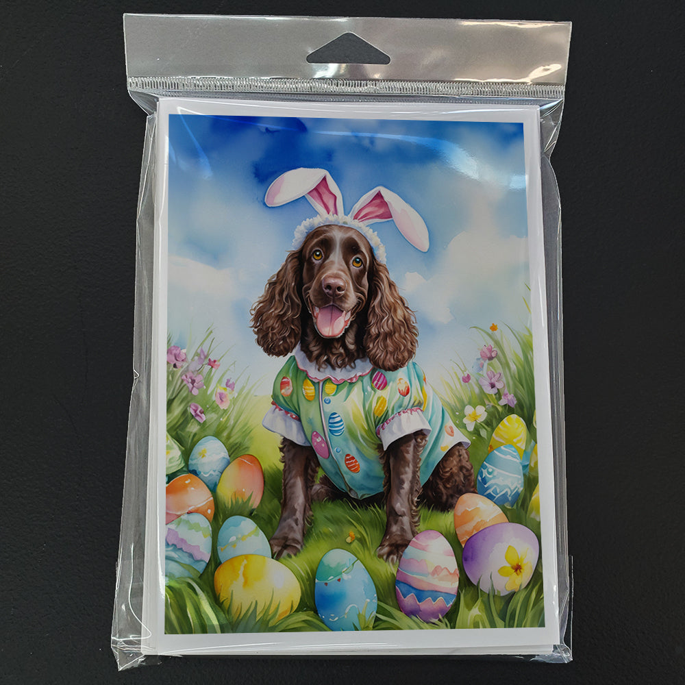 American Water Spaniel Easter Egg Hunt Greeting Cards Pack of 8