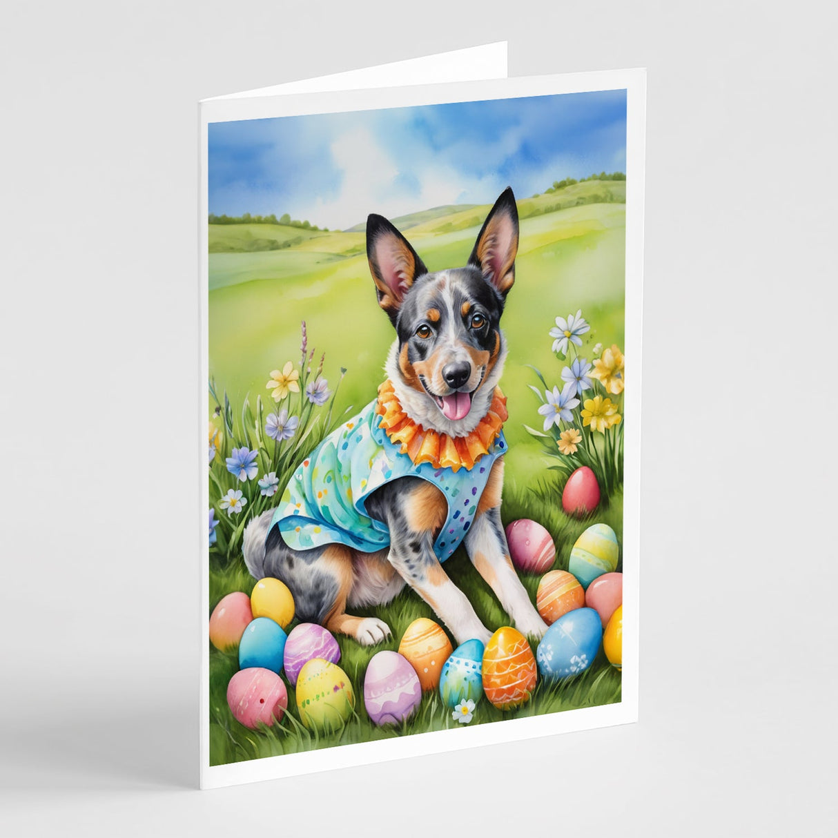 Australian Cattle Dog Easter Egg Hunt Greeting Cards Pack of 8