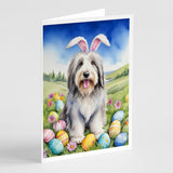 Bearded Collie Easter Egg Hunt Greeting Cards Pack of 8