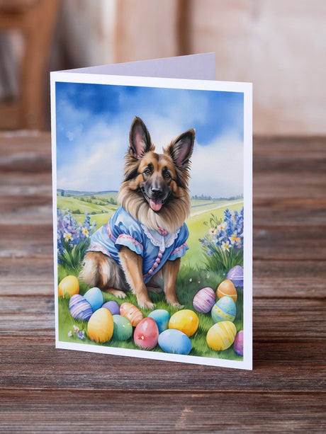 Belgian Tervuren Easter Egg Hunt Greeting Cards Pack of 8