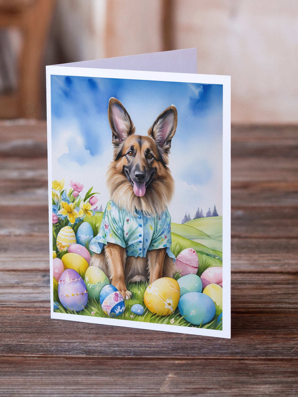 Belgian Tervuren Easter Egg Hunt Greeting Cards Pack of 8