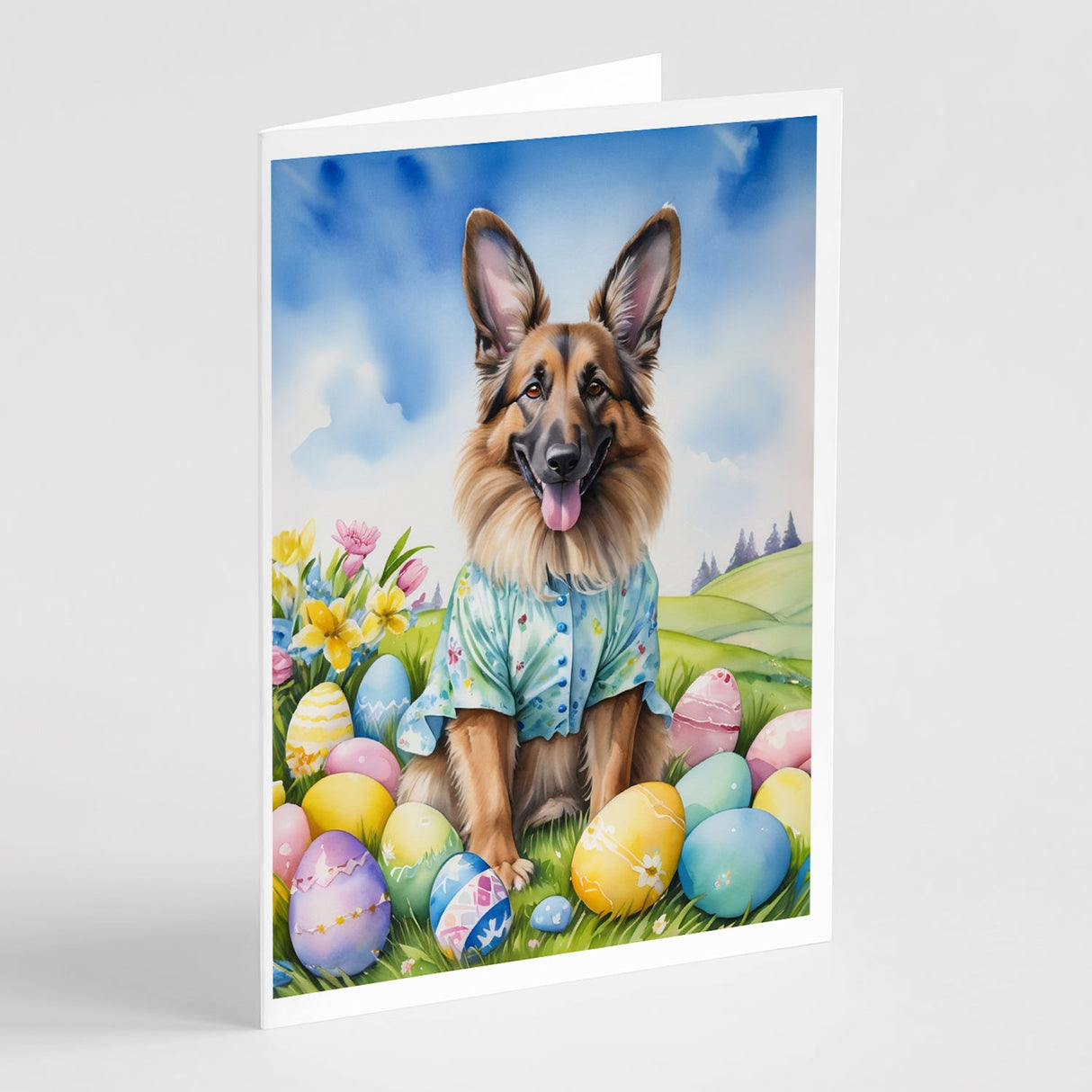 Belgian Tervuren Easter Egg Hunt Greeting Cards Pack of 8