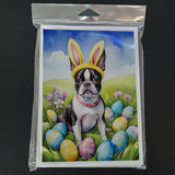 Boston Terrier Easter Egg Hunt Greeting Cards Pack of 8