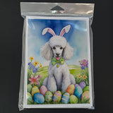 White Poodle Easter Egg Hunt Greeting Cards Pack of 8