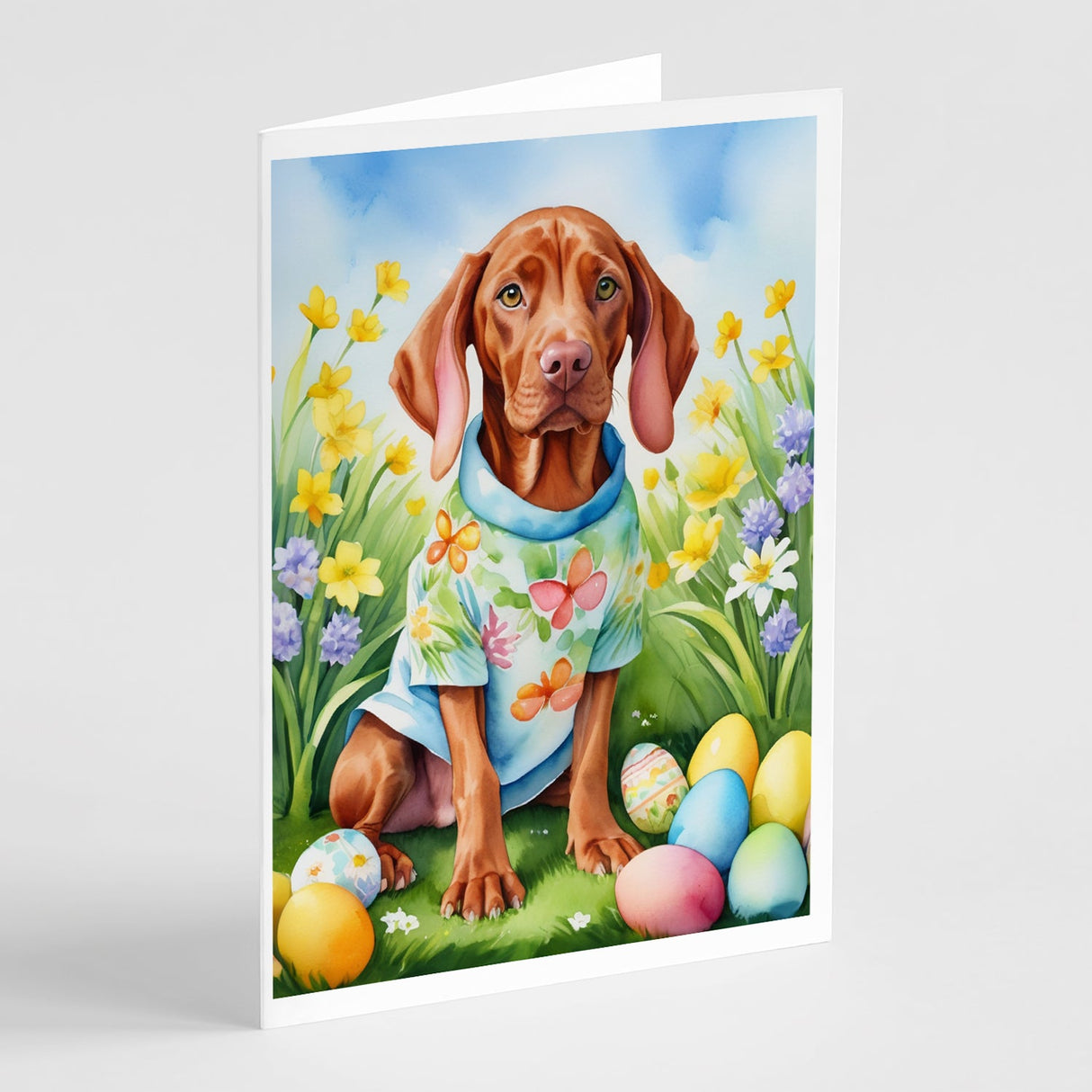 Vizsla Easter Egg Hunt Greeting Cards Pack of 8