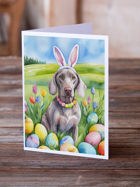 Weimaraner Easter Egg Hunt Greeting Cards Pack of 8