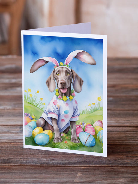 Weimaraner Easter Egg Hunt Greeting Cards Pack of 8