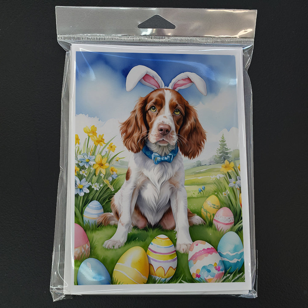 Welsh Springer Spaniel Easter Egg Hunt Greeting Cards Pack of 8