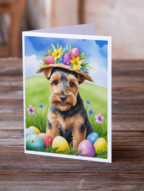 Welsh Terrier Easter Egg Hunt Greeting Cards Pack of 8