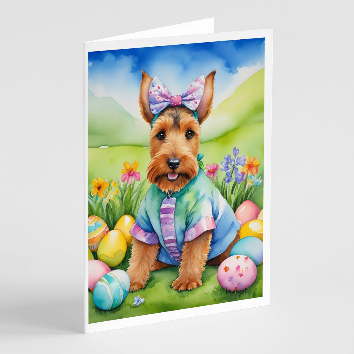 Welsh Terrier Easter Egg Hunt Greeting Cards Pack of 8