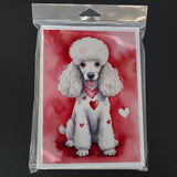 White Poodle My Valentine Greeting Cards Pack of 8