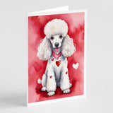 White Poodle My Valentine Greeting Cards Pack of 8