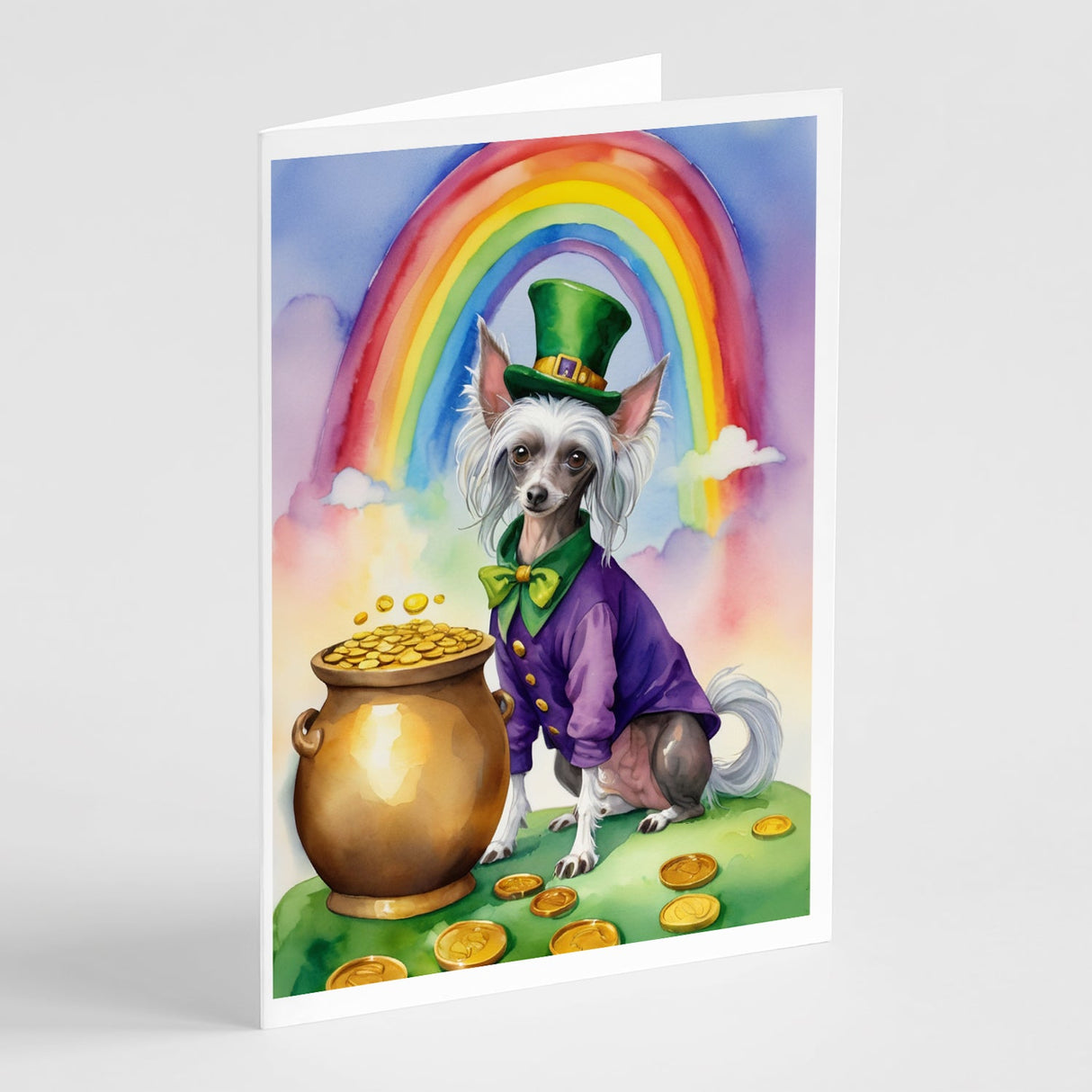 Chinese Crested St Patrick's Day Greeting Cards Pack of 8