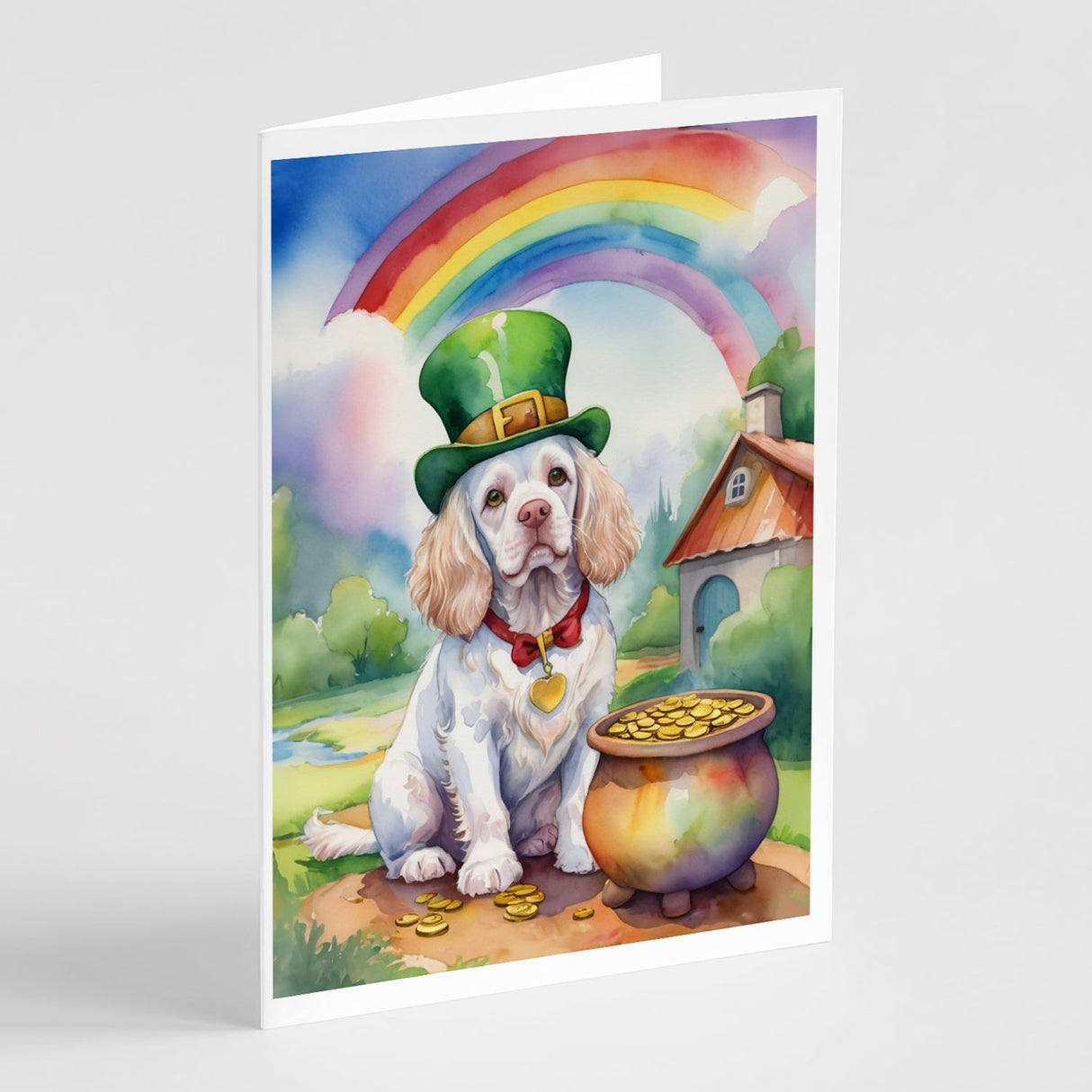 Clumber Spaniel St Patrick's Day Greeting Cards Pack of 8