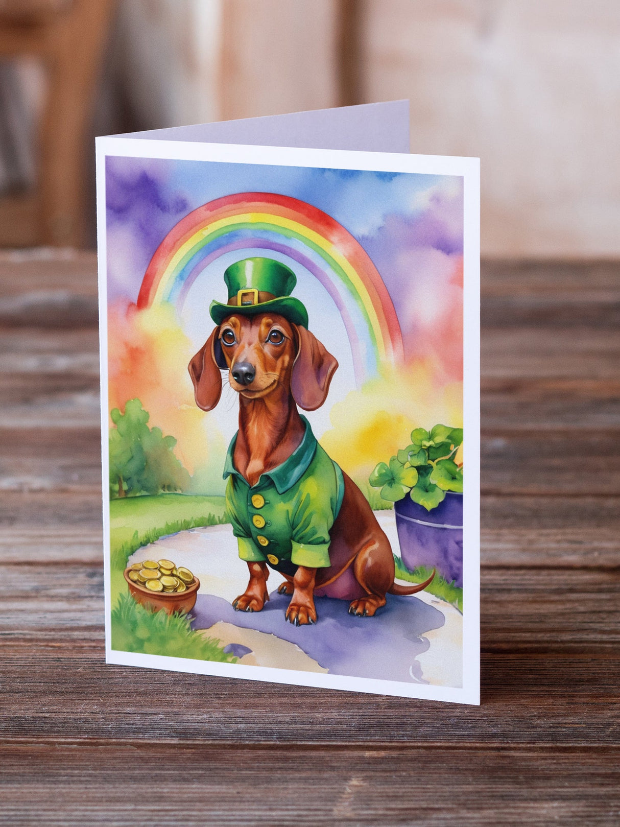 Dachshund St Patrick's Day Greeting Cards Pack of 8