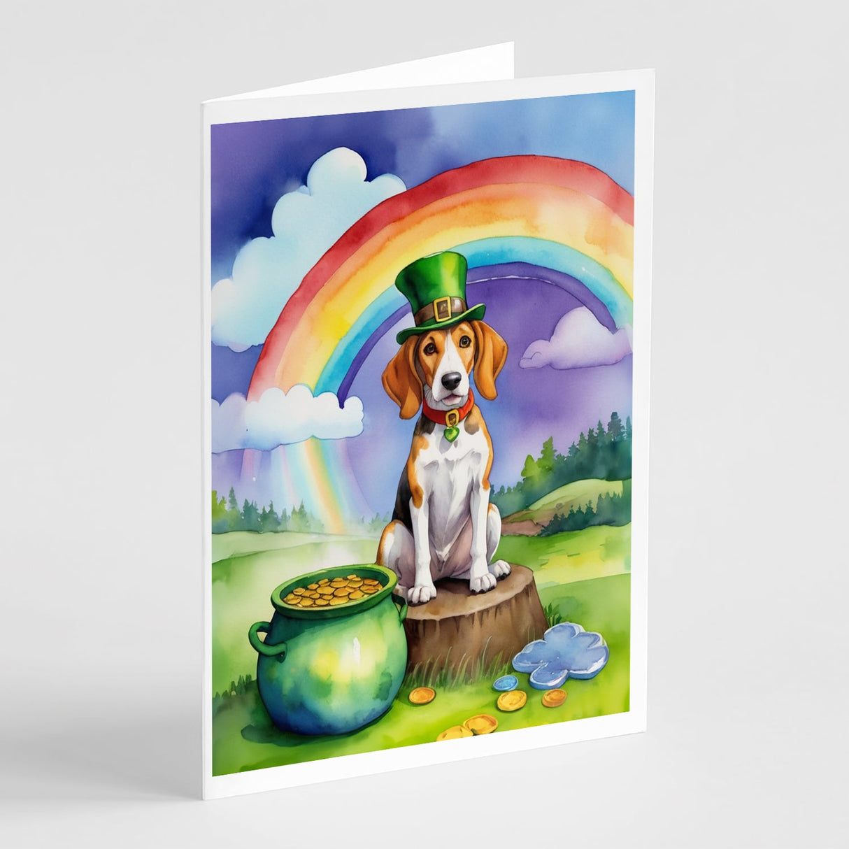 English Foxhound St Patrick's Day Greeting Cards Pack of 8