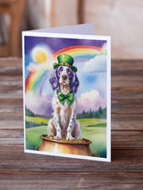 English Setter St Patrick's Day Greeting Cards Pack of 8