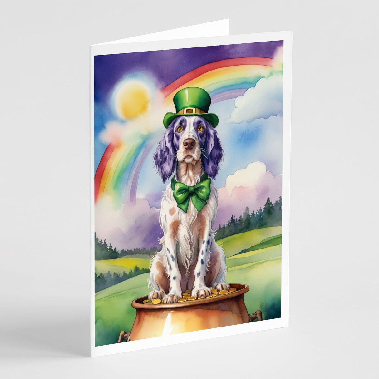 English Setter St Patrick's Day Greeting Cards Pack of 8