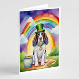 English Springer Spaniel St Patrick's Day Greeting Cards Pack of 8