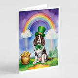 English Springer Spaniel St Patrick's Day Greeting Cards Pack of 8