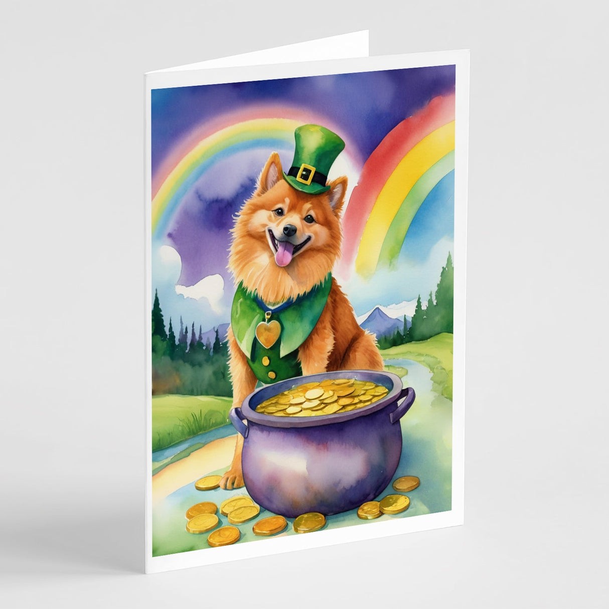 Finnish Spitz St Patrick's Day Greeting Cards Pack of 8