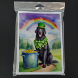 Flat-Coated Retriever St Patrick's Day Greeting Cards Pack of 8