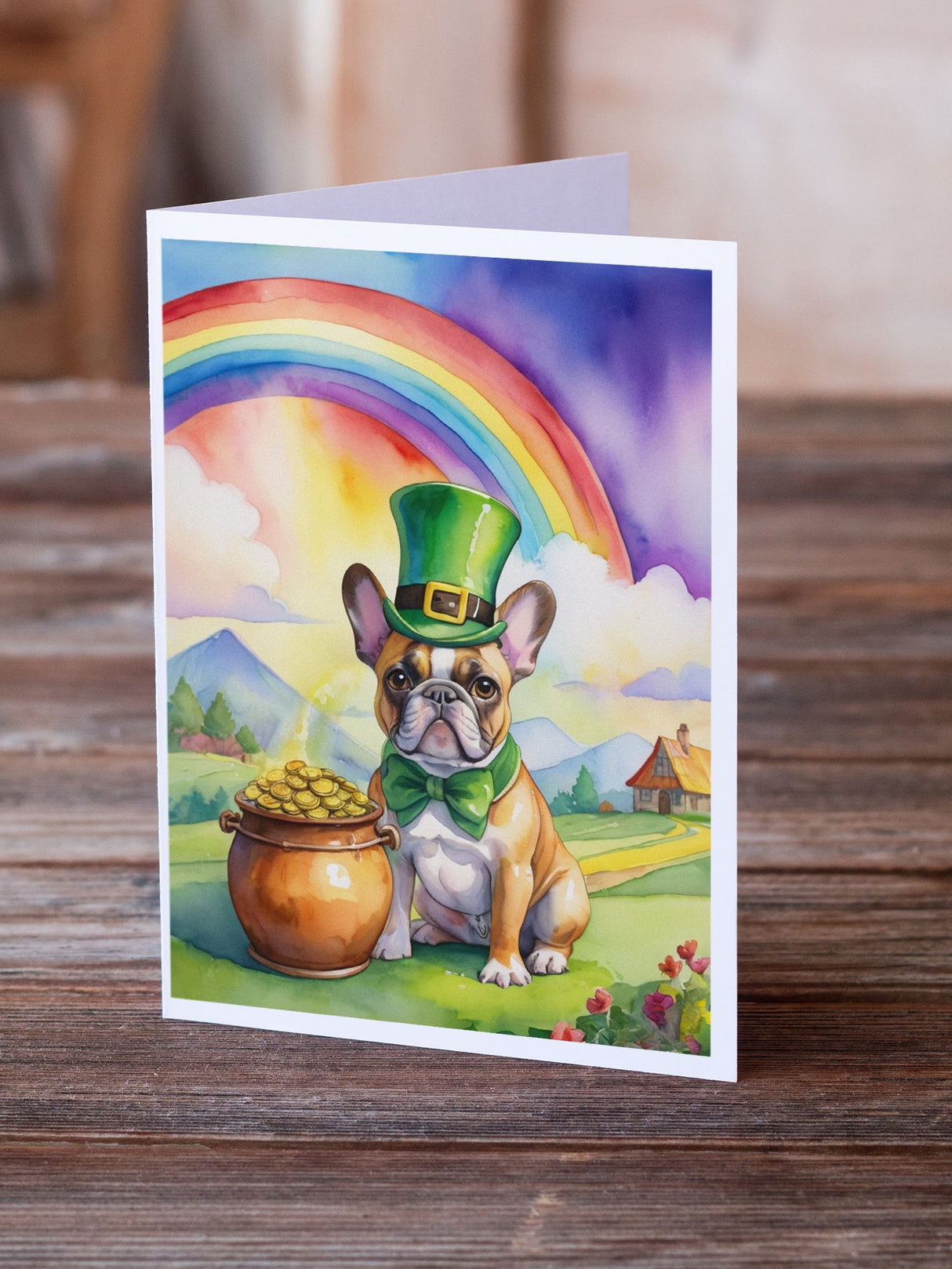 French Bulldog St Patrick's Day Greeting Cards Pack of 8