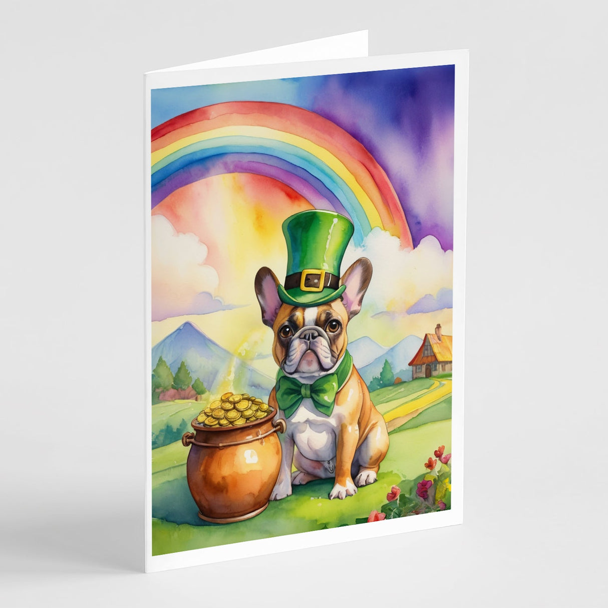 French Bulldog St Patrick's Day Greeting Cards Pack of 8