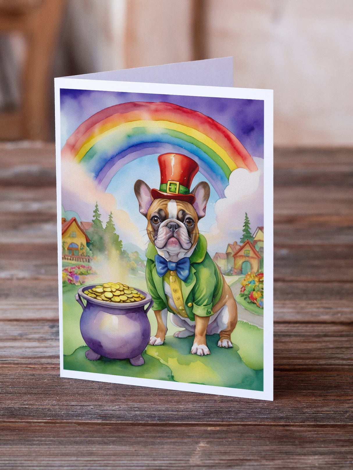 French Bulldog St Patrick's Day Greeting Cards Pack of 8