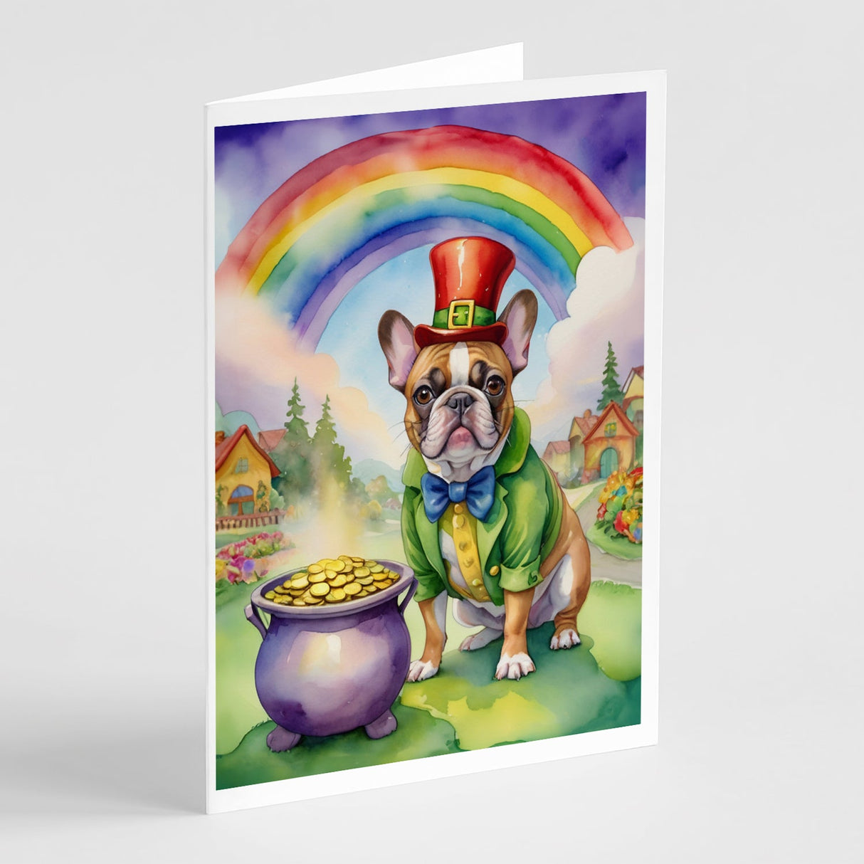 French Bulldog St Patrick's Day Greeting Cards Pack of 8