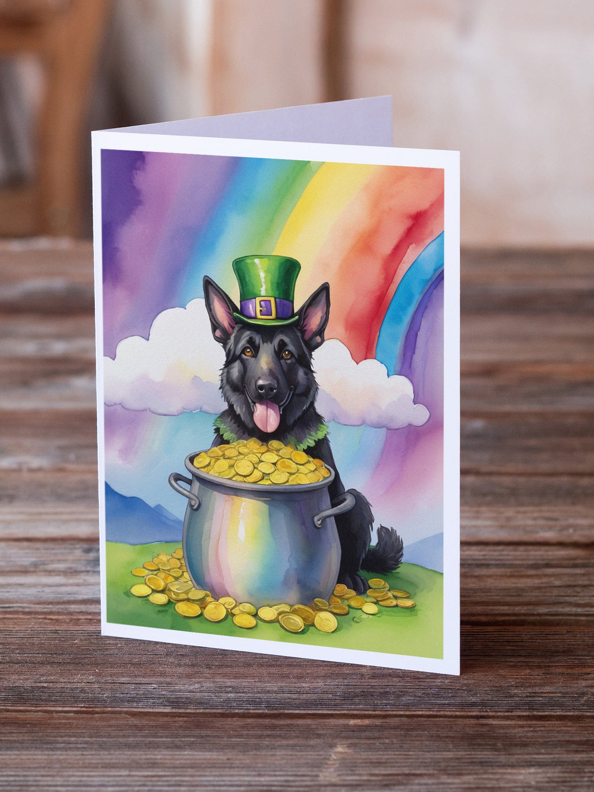 German Shepherd St Patrick's Day Greeting Cards Pack of 8