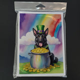 German Shepherd St Patrick's Day Greeting Cards Pack of 8