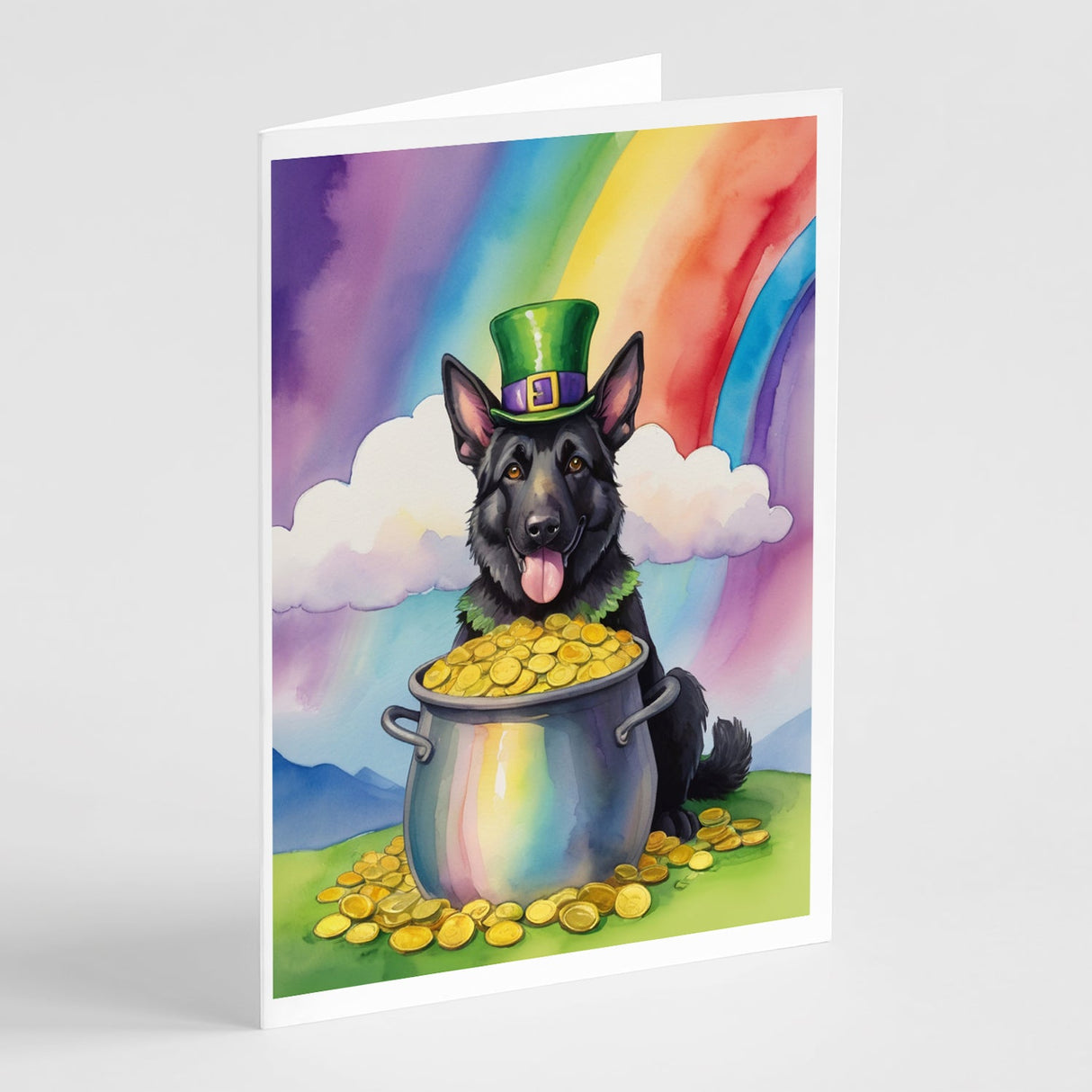 German Shepherd St Patrick's Day Greeting Cards Pack of 8