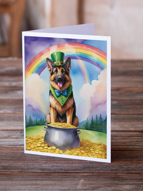 German Shepherd St Patrick's Day Greeting Cards Pack of 8