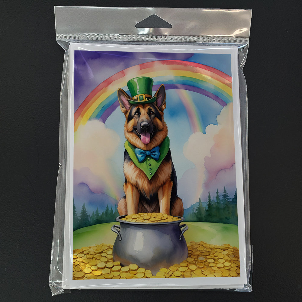 German Shepherd St Patrick's Day Greeting Cards Pack of 8