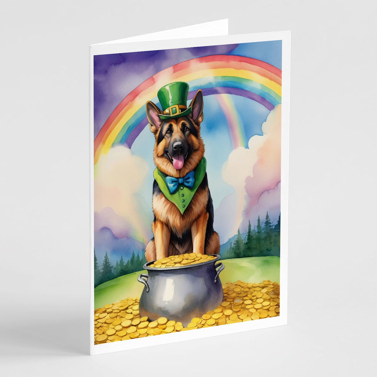 German Shepherd St Patrick's Day Greeting Cards Pack of 8